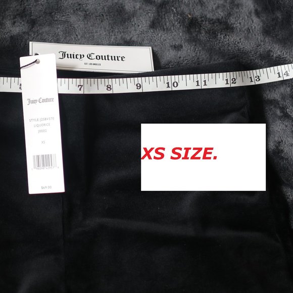 NWT Embellished Back Black Velour Juicy Couture Biker Short. - Picture 10 of 13